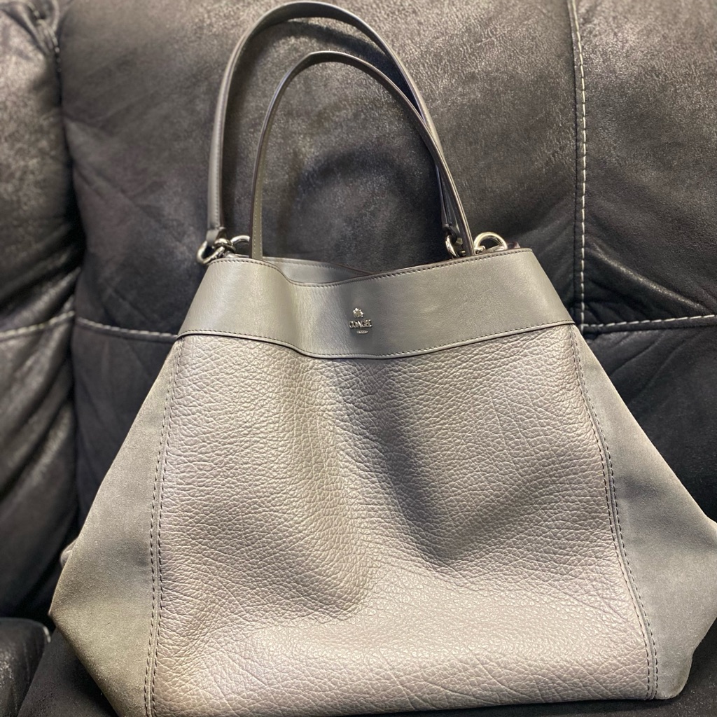 Coach Heather Gray Large Lexy Shoulder Bag Leather